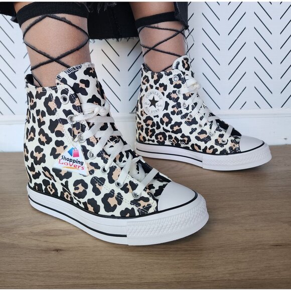 ❤️Converse Chuck Taylor Wedge Platform Leopard Sz 11 Women's Shoes Black A14938C - Picture 1 of 10